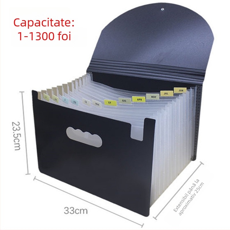 Dosar acordeon pentru documente – plastic, A5, pentru facturi și chitanțe, QS1546511521