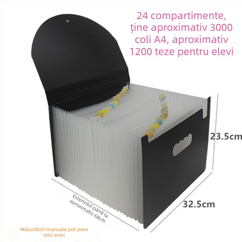 Dosar acordeon pentru documente – plastic, A5, pentru facturi și chitanțe, QS1546511521