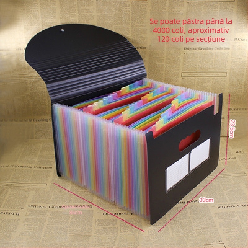 Dosar acordeon pentru documente – plastic, A5, pentru facturi și chitanțe, QS1546511521