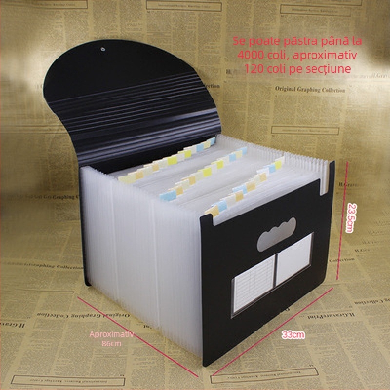 Dosar acordeon pentru documente – plastic, A5, pentru facturi și chitanțe, QS1546511521