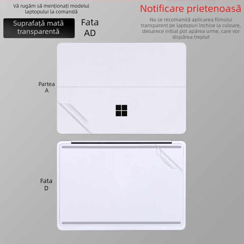 Protector pentru carcasa Surface Laptop Studio2, folie PVC, film dedicat, pentru Microsoft Notebook