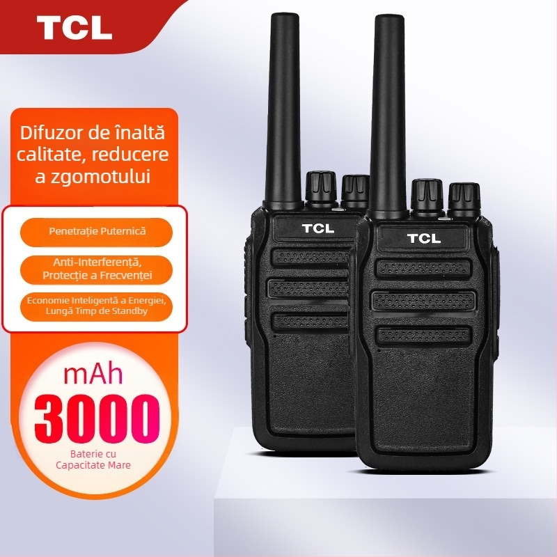TCL radio analog cu două căi HT8/HT9 exterior putere mare, 16 canale, 400–480 MHz, 5W, 3–5 km, 3000 mAh