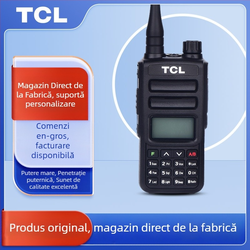 TCL radio analog cu două căi HT8/HT9 exterior putere mare, 16 canale, 400–480 MHz, 5W, 3–5 km, 3000 mAh