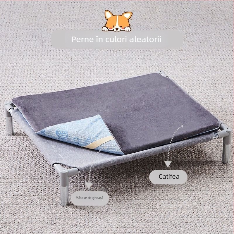 Pat pentru animale de companie cu cadru metalic pentru pisici (Metal; Pisici; Cuiburi și cuști)