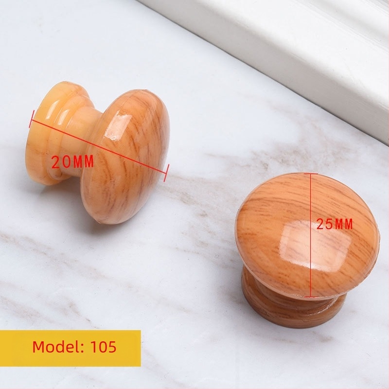 Mâner rotund din lemn pentru dulap, stil trompetă, finisaj transfer de apă, montaj pe suprafață pentru uși și sertare, stil modern minimalist