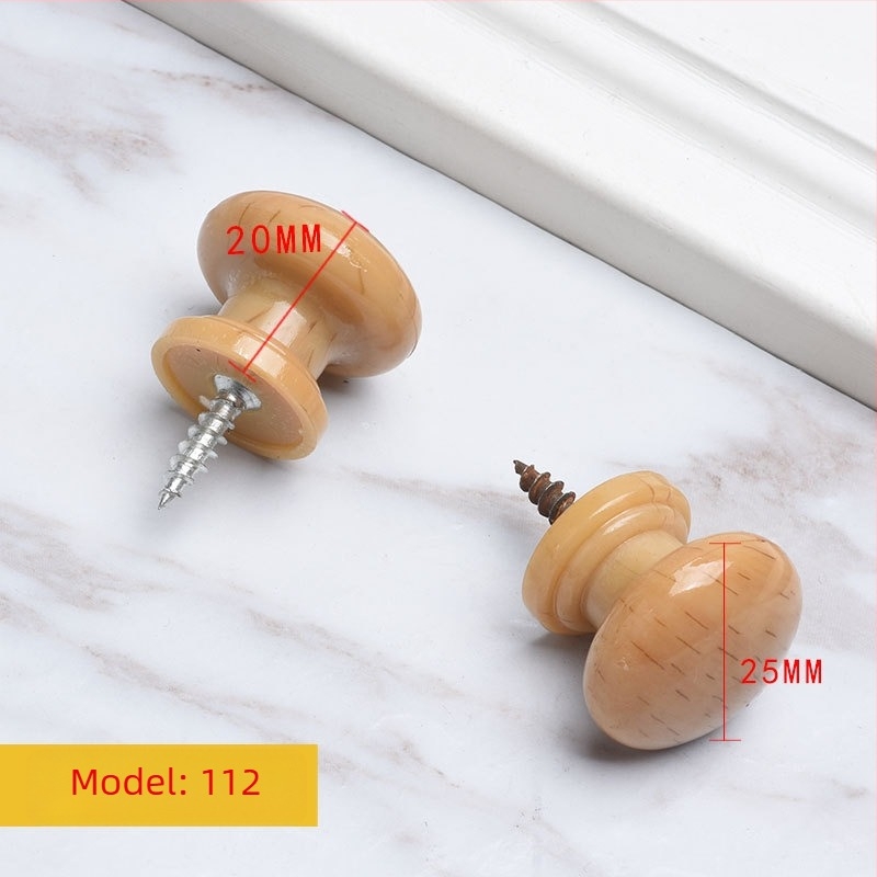 Mâner rotund din lemn pentru dulap, stil trompetă, finisaj transfer de apă, montaj pe suprafață pentru uși și sertare, stil modern minimalist