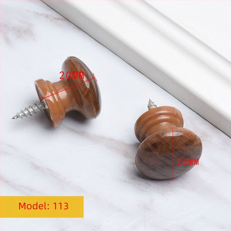 Mâner rotund din lemn pentru dulap, stil trompetă, finisaj transfer de apă, montaj pe suprafață pentru uși și sertare, stil modern minimalist