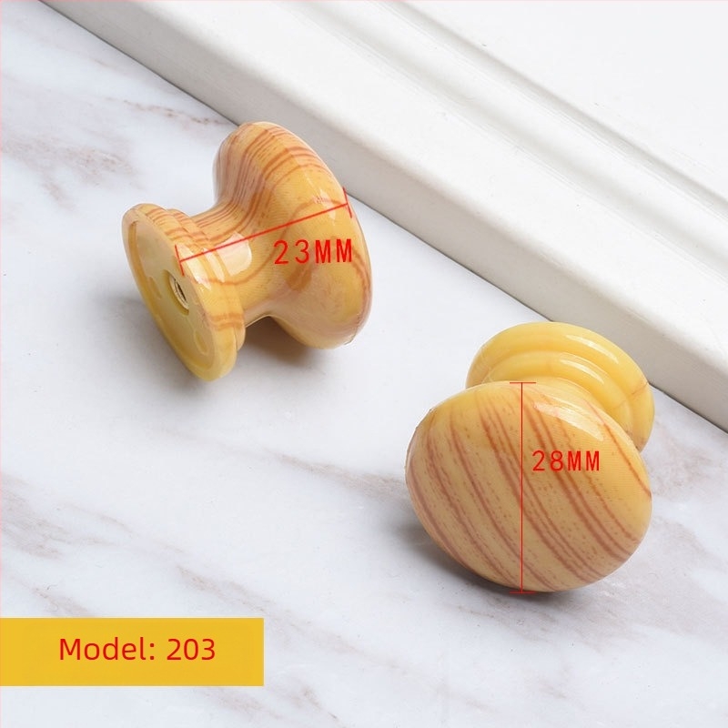 Mâner rotund din lemn pentru dulap, stil trompetă, finisaj transfer de apă, montaj pe suprafață pentru uși și sertare, stil modern minimalist