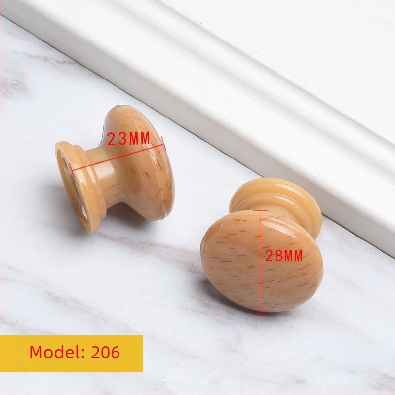 Mâner rotund din lemn pentru dulap, stil trompetă, finisaj transfer de apă, montaj pe suprafață pentru uși și sertare, stil modern minimalist