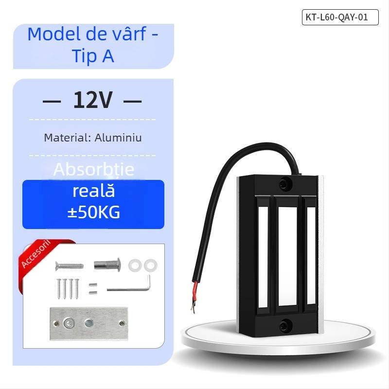 KOB KT-L60 încuietoare magnetică pentru controlul accesului, electromagnet, forță de retenție 60 kg, alimentare 12V/24V