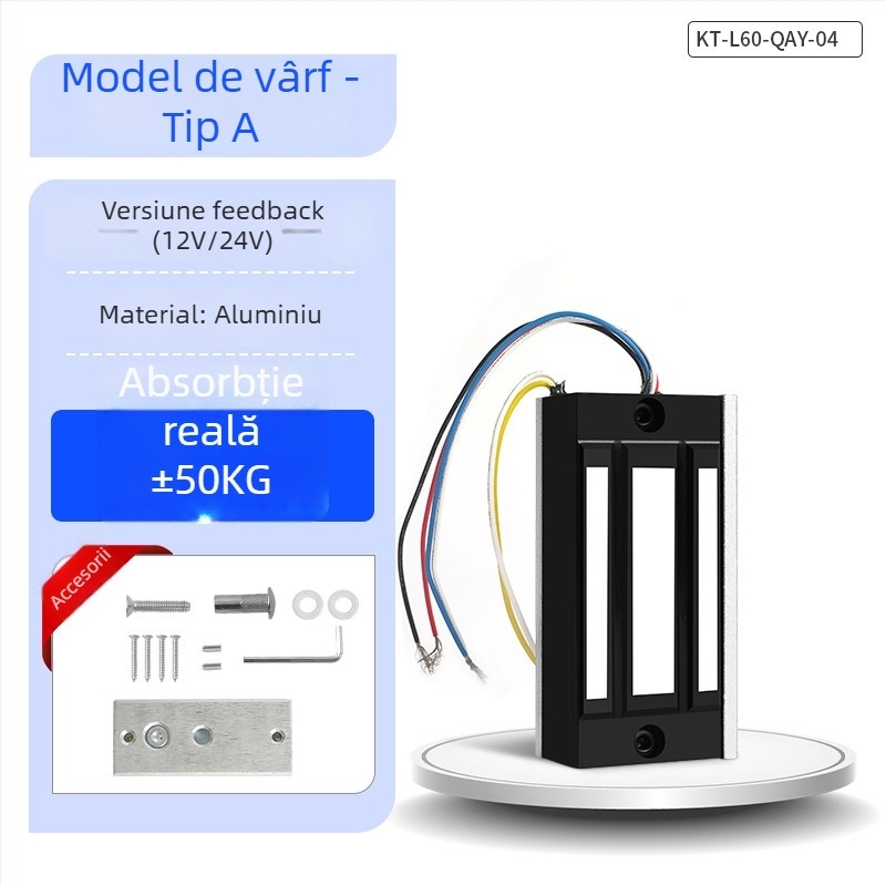 KOB KT-L60 încuietoare magnetică pentru controlul accesului, electromagnet, forță de retenție 60 kg, alimentare 12V/24V