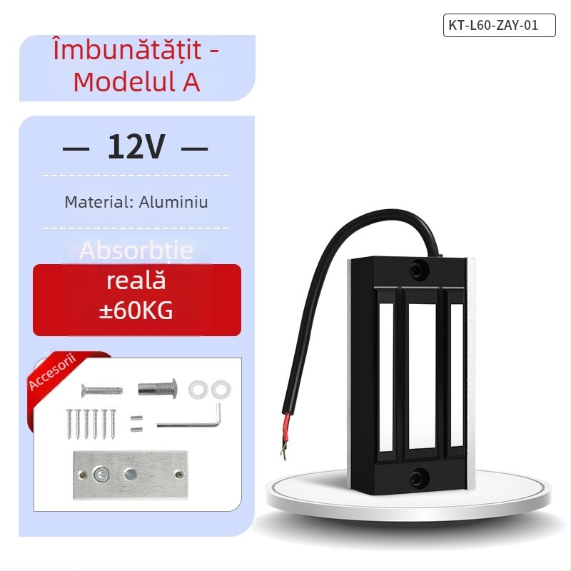 KOB KT-L60 încuietoare magnetică pentru controlul accesului, electromagnet, forță de retenție 60 kg, alimentare 12V/24V