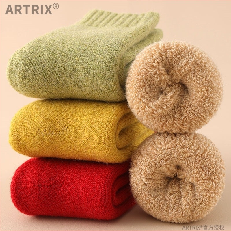 Șosete de iarnă din lână pentru copii și bebeluți, groase, tub lung, fără călcâi, unisex