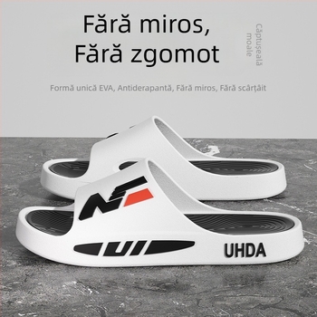 Sandale slide pentru bărbați – partea superioară PVC, talpă PVC, talpă turnată prin injecție, slip-on, încălțăminte casual de vară