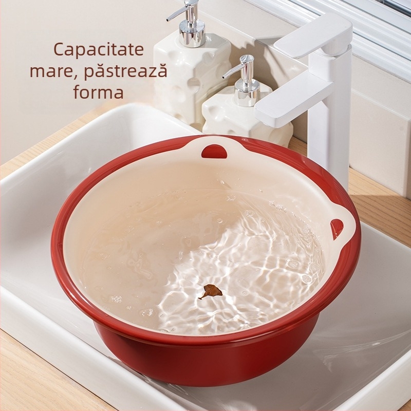 Vas mare din plastic pentru uz casnic – durabil, gros, multi‑funcțional pentru spălat rufe, legume, păr și picioare; Material: plastic; Specificație: 39; Cantitate în cutie: 50/60/80 buc.; Greutate: sub 0,5 kg; Formă: simplă