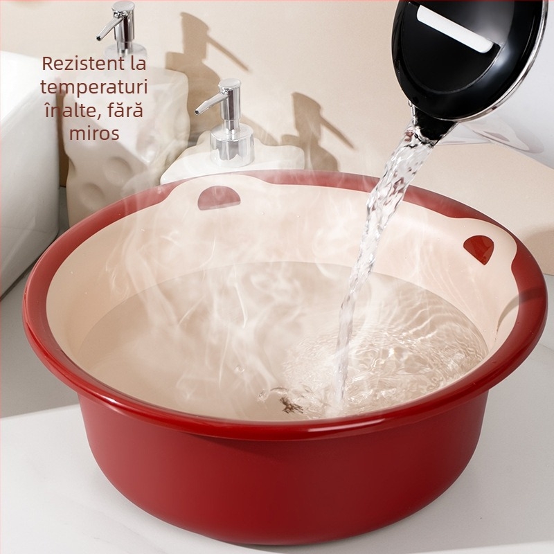 Vas mare din plastic pentru uz casnic – durabil, gros, multi‑funcțional pentru spălat rufe, legume, păr și picioare; Material: plastic; Specificație: 39; Cantitate în cutie: 50/60/80 buc.; Greutate: sub 0,5 kg; Formă: simplă