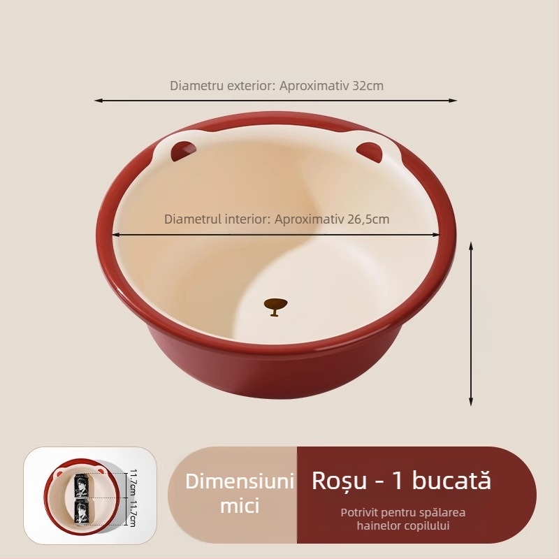 Vas mare din plastic pentru uz casnic – durabil, gros, multi‑funcțional pentru spălat rufe, legume, păr și picioare; Material: plastic; Specificație: 39; Cantitate în cutie: 50/60/80 buc.; Greutate: sub 0,5 kg; Formă: simplă