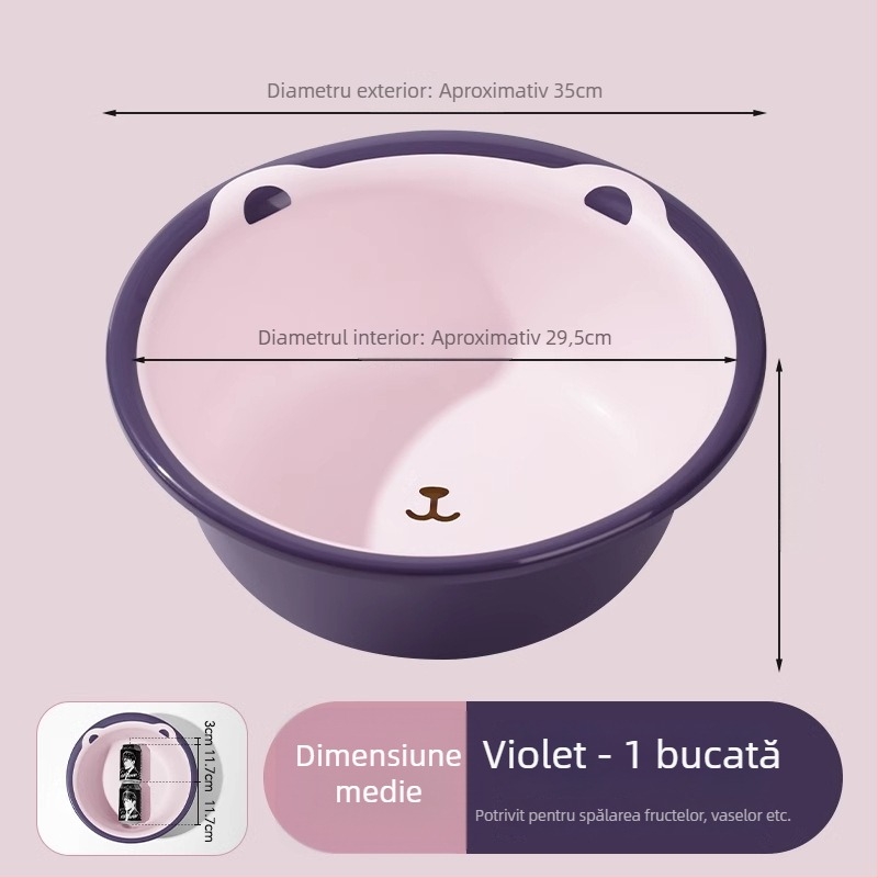 Vas mare din plastic pentru uz casnic – durabil, gros, multi‑funcțional pentru spălat rufe, legume, păr și picioare; Material: plastic; Specificație: 39; Cantitate în cutie: 50/60/80 buc.; Greutate: sub 0,5 kg; Formă: simplă