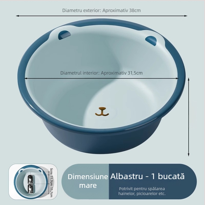 Vas mare din plastic pentru uz casnic – durabil, gros, multi‑funcțional pentru spălat rufe, legume, păr și picioare; Material: plastic; Specificație: 39; Cantitate în cutie: 50/60/80 buc.; Greutate: sub 0,5 kg; Formă: simplă