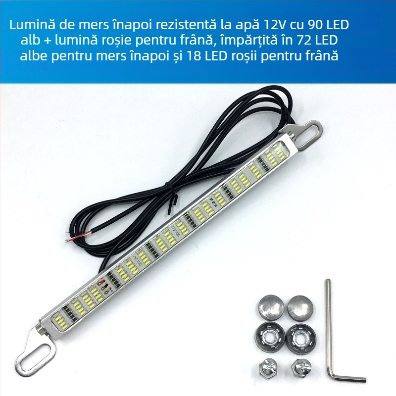 Lampă LED auto multifuncțională pentru mers înapoi și frână cu 120 SMD pentru lampă de înmatriculare, 12–24V, LED, durată de viață 10000 h