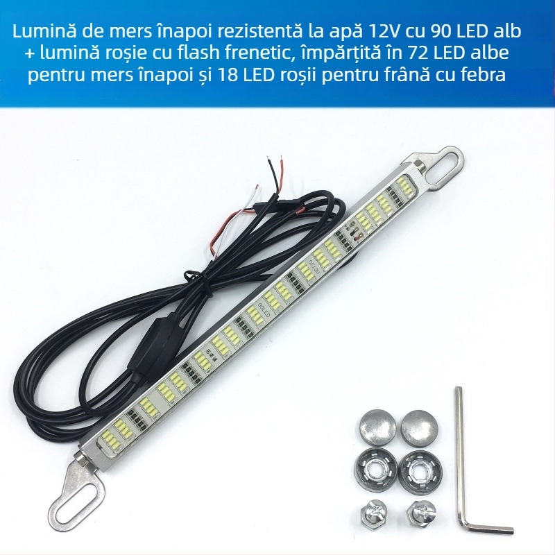 Lampă LED auto multifuncțională pentru mers înapoi și frână cu 120 SMD pentru lampă de înmatriculare, 12–24V, LED, durată de viață 10000 h