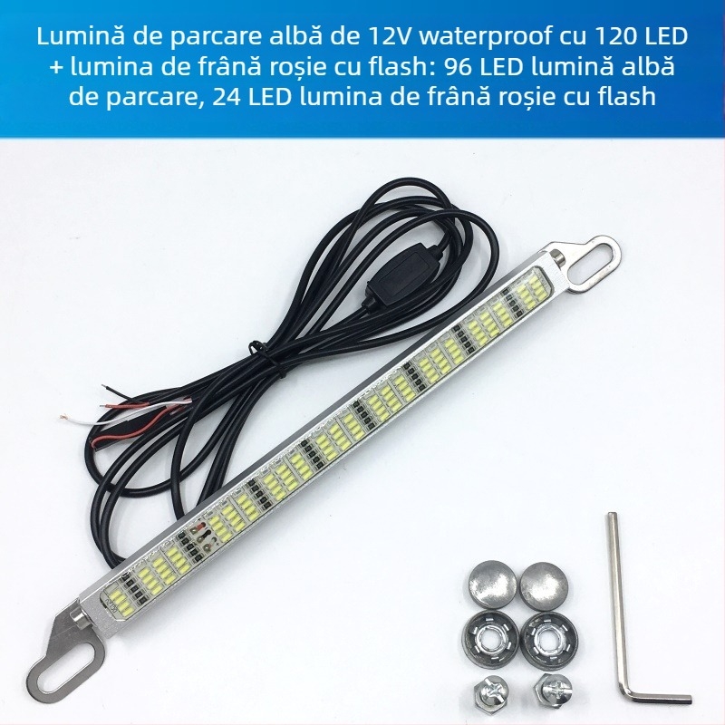 Lampă LED auto multifuncțională pentru mers înapoi și frână cu 120 SMD pentru lampă de înmatriculare, 12–24V, LED, durată de viață 10000 h