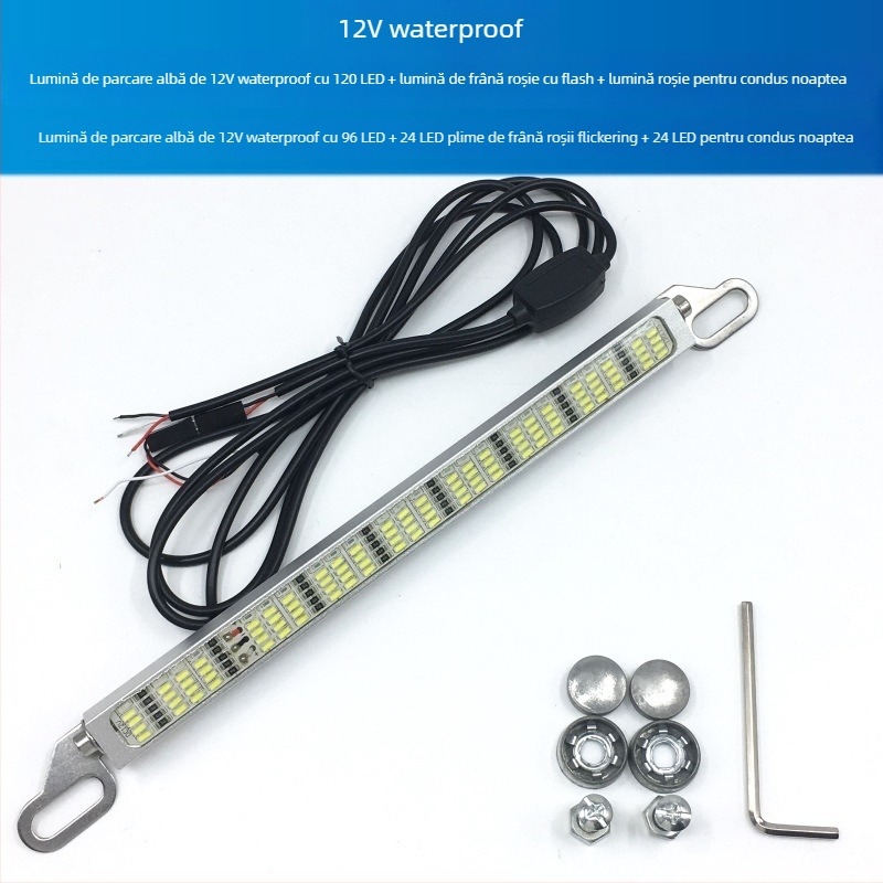 Lampă LED auto multifuncțională pentru mers înapoi și frână cu 120 SMD pentru lampă de înmatriculare, 12–24V, LED, durată de viață 10000 h