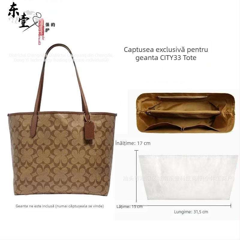 Insert organizator pentru geantă City33 | Interior din DuPont Paper, Țesătură de căptușeală, Stil casual, Multifuncțional, Feminin