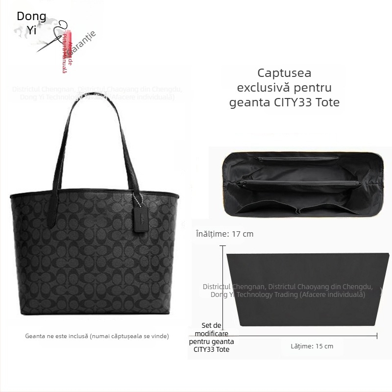 Insert organizator pentru geantă City33 | Interior din DuPont Paper, Țesătură de căptușeală, Stil casual, Multifuncțional, Feminin