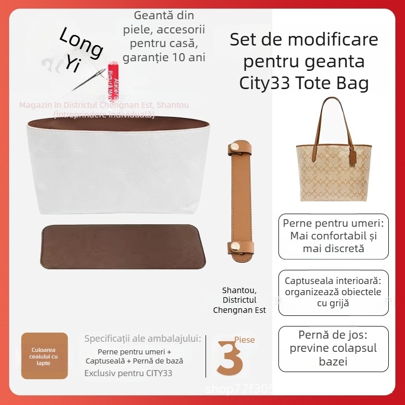 Insert organizator pentru geantă City33 | Interior din DuPont Paper, Țesătură de căptușeală, Stil casual, Multifuncțional, Feminin