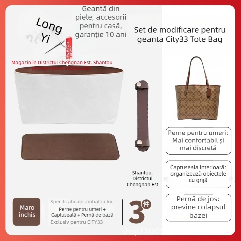 Insert organizator pentru geantă City33 | Interior din DuPont Paper, Țesătură de căptușeală, Stil casual, Multifuncțional, Feminin