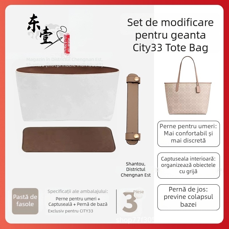 Insert organizator pentru geantă City33 | Interior din DuPont Paper, Țesătură de căptușeală, Stil casual, Multifuncțional, Feminin