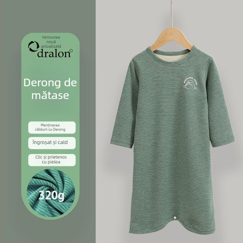 Halat de casă pentru copii, iarnă – corduroy cu amestec de păr de iepure, gros, siguranță Clasa A, potrivit pentru nou-născuți