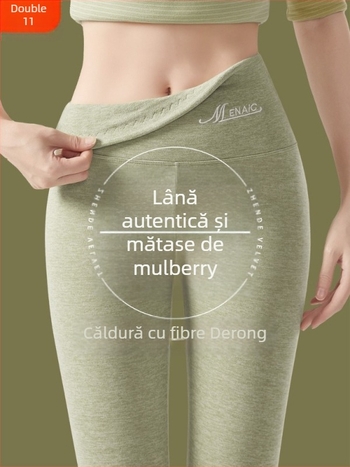 Pantaloni termici din fleece pentru femei, fără pilă, lungime gleznă, groși, croială lejeră, efect slimming, iarna 2024