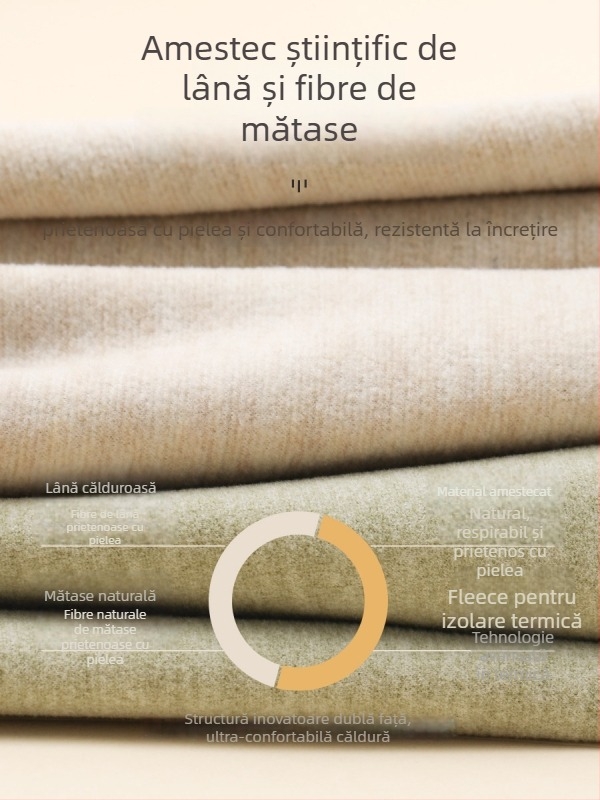 Pantaloni termici din fleece pentru femei, fără pilă, lungime gleznă, groși, croială lejeră, efect slimming, iarna 2024