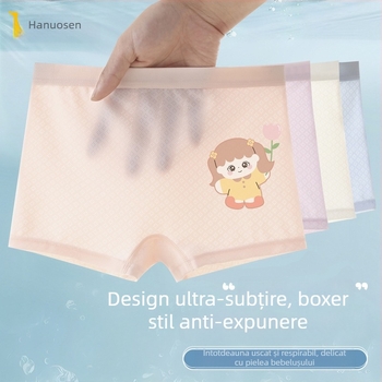 Boxeri pentru fete, primăvara 2025, viscoză 90%, siguranță Clasa A, pentru copii 3–8 ani