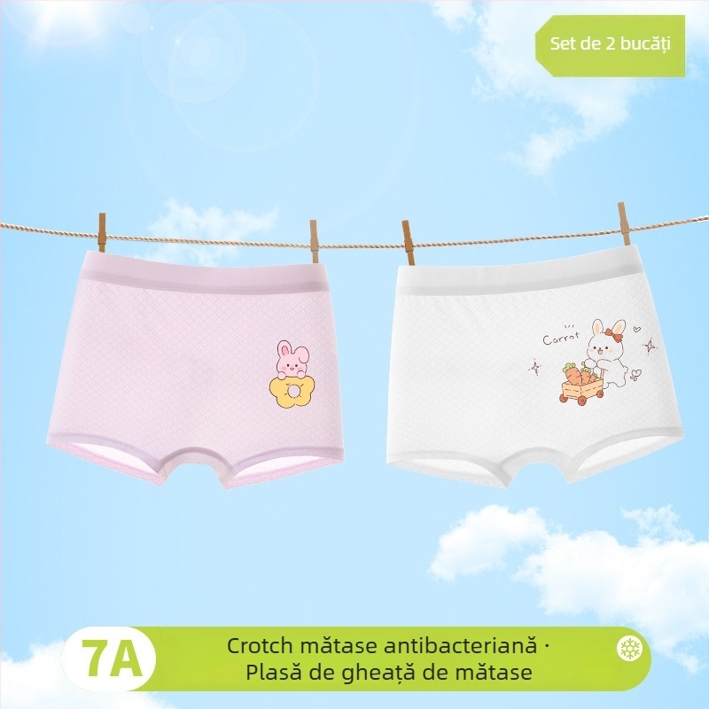 Boxeri pentru fete, primăvara 2025, viscoză 90%, siguranță Clasa A, pentru copii 3–8 ani