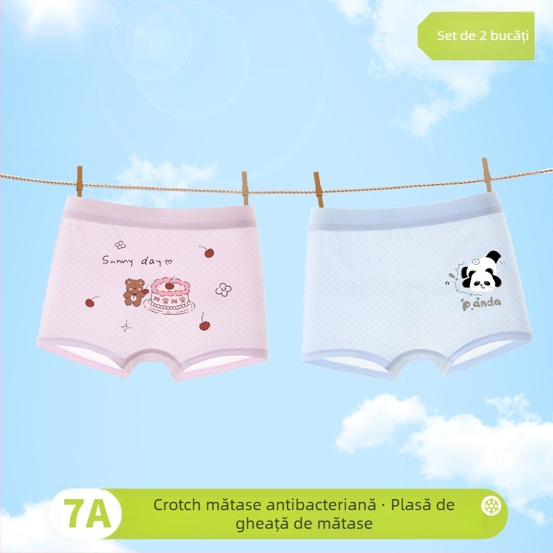 Boxeri pentru fete, primăvara 2025, viscoză 90%, siguranță Clasa A, pentru copii 3–8 ani