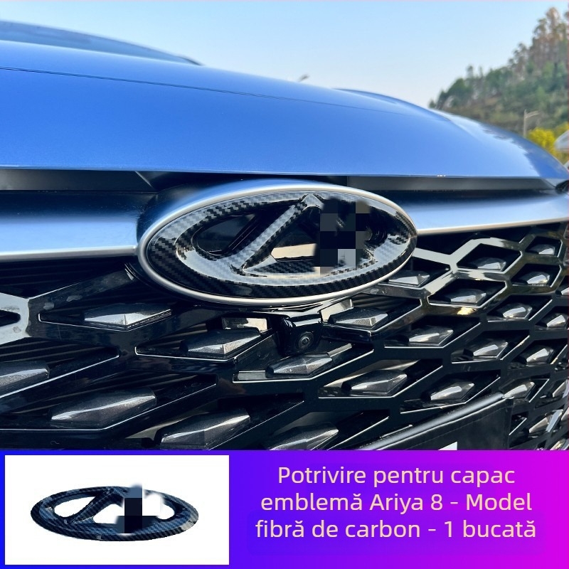 Capă logo față Arrizo 8 și bandă decorativă pentru grilă – Plastic, montaj pe bara, Compatibil cu Arrizo 8 2023–2024