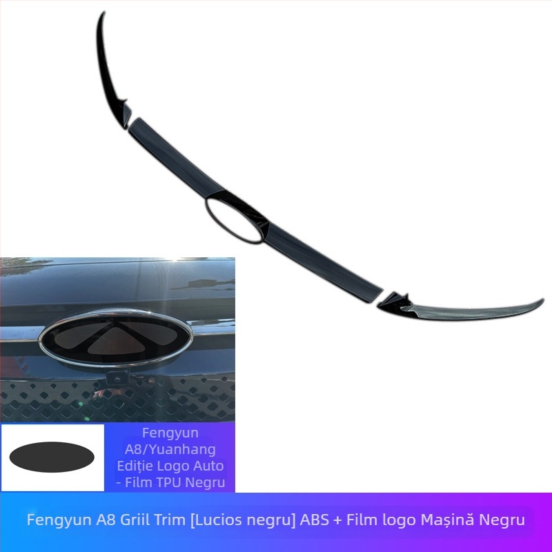 Capă logo față Arrizo 8 și bandă decorativă pentru grilă – Plastic, montaj pe bara, Compatibil cu Arrizo 8 2023–2024