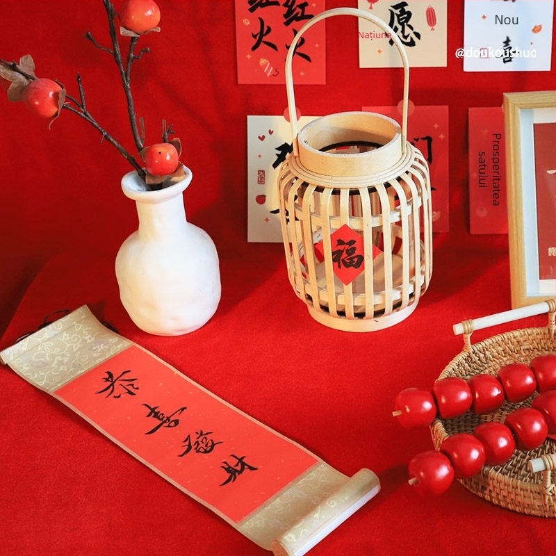 Accesorii foto de Anul Nou – fundal din bumbac, axă de fundal pentru decor festiv, potrivit pentru transmisiuni live și videoclipuri scurte