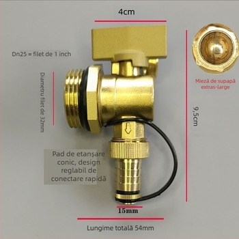 Supapă de drenaj pentru distribuția încălzirii prin pardoseală – Alamă, certificare EU CE, Brand: Altul
