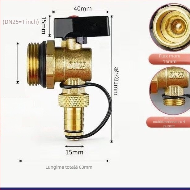 Supapă de drenaj pentru distribuția încălzirii prin pardoseală – Alamă, certificare EU CE, Brand: Altul