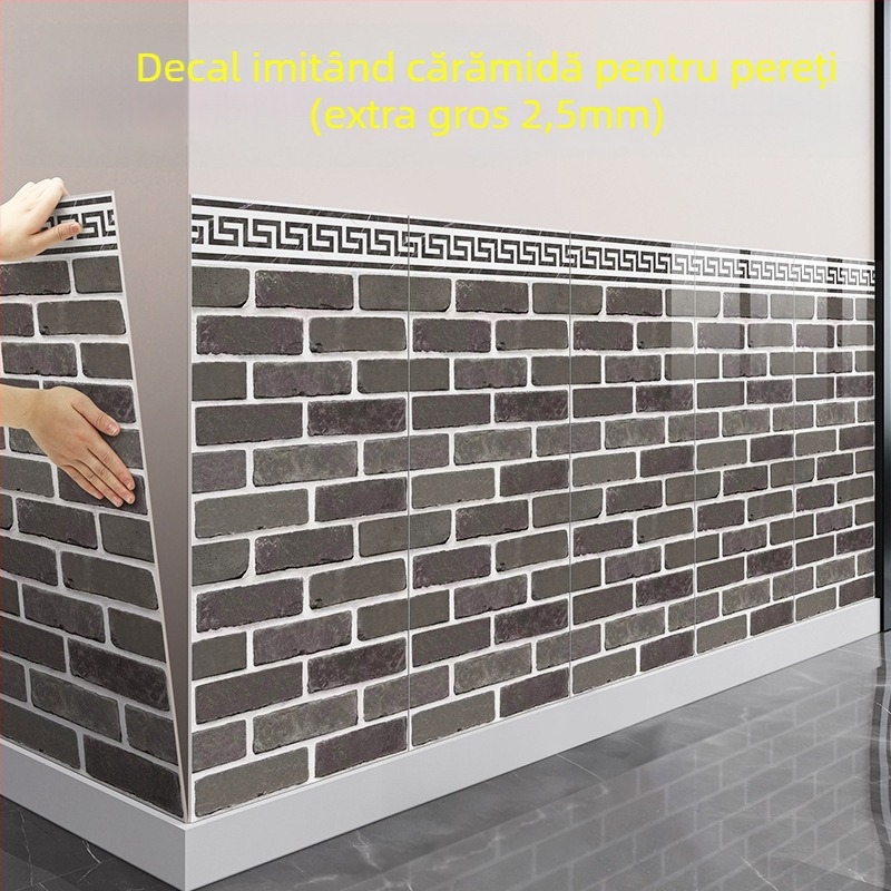 Autocolant de perete din spumă XPE, impermeabil, model pătrat, 1 bucată, pentru sufragerie, stil modern minimalist.