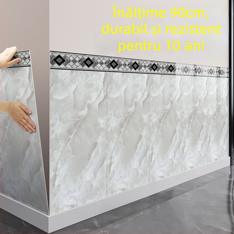 Autocolant de perete din spumă XPE, impermeabil, model pătrat, 1 bucată, pentru sufragerie, stil modern minimalist.