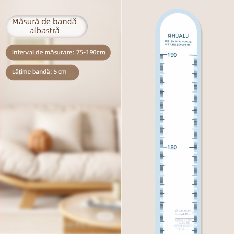 Linie de înălțime pentru copii – autocolant de perete 3D cu animale drăguțe, PVC, impermeabil, 1 bucată