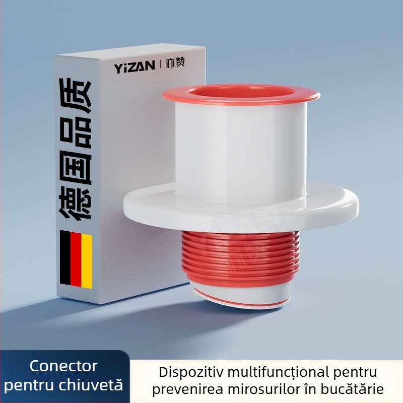 Scurgere chiuvetă bucătărie, divertor integrat multifuncțional cu 5 căi, ABS, procesare personalizabilă, anti-miros