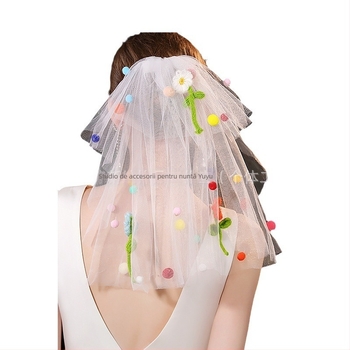 Accesoriu pentru cap din plasă, cu fundă, stil dulce feminin, imprimeu, potrivit pentru nunți și cadouri de ziua de naștere