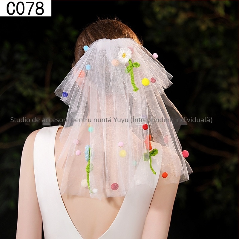 Accesoriu pentru cap din plasă, cu fundă, stil dulce feminin, imprimeu, potrivit pentru nunți și cadouri de ziua de naștere