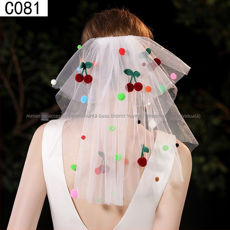 Accesoriu pentru cap din plasă, cu fundă, stil dulce feminin, imprimeu, potrivit pentru nunți și cadouri de ziua de naștere